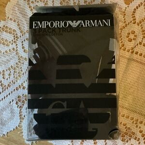 Emporia Armani Men’s Cotton Trunk Underwear 3pk  Black Size XL NEW